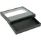 Black Square Display Case (Glass-top Removable Lid) w/ Black 4-slot Plastic Tray